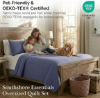 Southshore Fine Living, Inc. Oversized Bedding Quilt, Twin Coverlet Set, Lightweight Bedding, Soft Coverlet 2-Piece Set with One Matching Quilted Pillow Sham, All Season Twin/XL Bedspread, Denim