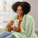 Utopia Bedding Fleece Blanket Queen Size Sage Green 300GSM Luxury Fuzzy Soft Anti-Static Microfiber Bed Blanket (90x90 Inch)