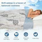 Cooling Comforter King Size, Cooling Blankets for Hot Sleepers, Breathable Lightweight Cold Blanket, Ultra Soft Thin Summer Bedding (Green, King)