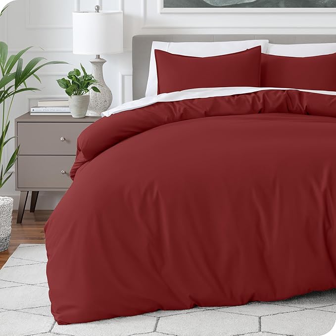 Bare Home Bedding Duvet Cover King Size - Premium 1800 Super Soft Collection - Lightweight, Cooling - Soft Breathable Bedding Duvet Cover (King, Rosewood)