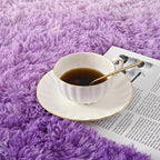 Purple Blue Area Rugs for Bedroom Living Room, 2x6 Feet Fluffy Bedside Rugs, Cute Carpet Rug for Kids Room Nursery, Furry Gradient Rugs for Girls Boys Dorm Room Home Decor