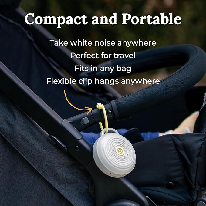 Yogasleep Hushh Portable White Noise Sound Machine for Baby, 3 Soothing Natural Sounds with Volume Control, Compact Size, Noise Canceling for Sleep Aid, Office Privacy, & Meditation, Registry Gift