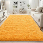 ISEAU Fluffy Rug Carpets Soft Shaggy Area Rugs Indoor Floor Mats for Kids Room Fuzzy Carpet Comfy Cute Nursery Mat Bedside Rug for Boys Girls Bedroom Living Room Home Decor, 4ft x 6ft,Orange