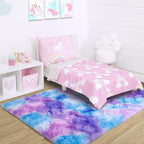 Noahas Kids Rugs for Bedroom Girls,3x5 Feet Rainbow Rug,Blue and Purple Kids Carpet,Shaggy Fluffy Bedroom Rug,Colorful Area Rug Nursery Toddler Boys Girls Room Decor