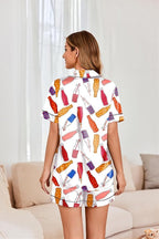 Ekouaer Womens Satin Silk Pajamas Set Short Sleeve Sleepwear Button Down Top and Shorts Loungewear 2 Piece Pjs Set S-XXL