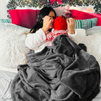 Bedsure Charcoal Fleece Blanket 50x70 Blanket - 300GSM Soft Lightweight Plush Cozy Blankets for Bed, Sofa, Couch, Travel, Camping