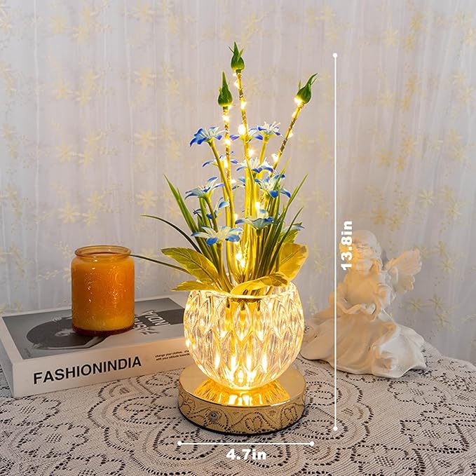 Lily Flower Lamp, Rechargeable Artificial Flower Table Lamp with 3 Color Temperature, Dimmable Touch Cordless Lamp for Bedroom Room Home Decor, Birthday Mother's Day Gift for Mom Grandma Women (Lily)