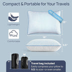 fulocean Small Cooling Memory Foam Pillow for Travel & Camping, Compressible Adjustable Pillow for Medium Firm Neck Knee Lumbar Support,Washable, Ideal Sleeping, Car, Airplane, Backpacking, Gifts