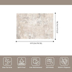 2x3 Washable Non-Slip Rug – Modern Abstract Neutral Small Throw Area Rug for Kitchen, Entryway, Bedroom – Soft Low Pile Thin Indoor Door Mat (Beige Grey, 2x3)