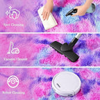junovo 3x5 Washable Area Rug for Girls Bedroom, Tie-Dyed Hot-Pink Soft Non-Slip Fluffy Bedside Rugs, Shag Plush Memory Foam Carpet for Kids Room Baby Nursery Home Decor Aesthetic