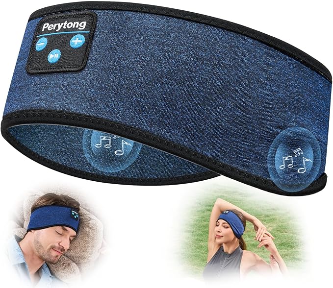 Perytong Sleep Headphones Bluetooth 5.4 Headband, Wireless Headphones Earbuds Earphones Sweatproof for Women Men Sports Workout Running Jogging Yoga Cool Gadgets Christmas Unique Gifts