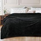 Exclusivo Mezcla Fleece King Size Bed Blanket, Ultra Soft, Lightweight and Fuzzy Black Blanket for Women, Home Decor, 90x104 Inches