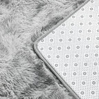 Deerhoo Large Shag Area Rugs 6 x 9, Tie-Dyed Plush Fuzzy Rug for Living Room, Ultra Soft Fluffy Furry Rugs for Bedroom, Indoor Carpet Nursery Rugs for Kids Room Home Decor, Light Grey