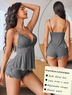 Avidlove Womens Sweetness Cami Set Lace Camisole Lingerie Nightwear Sexy Pajamas Lounge Sets