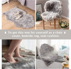 Asrug Faux Fur Dog Rug Plush and Fluffy Dog Mat Ultra Cozy Pet Throw Rug for Dogs Cats, Luxury Soft Faux Sheepskin Rug, Small Blanket for Dog,Shag Fur Area Rugs for Bedroom, Grey, 24 by 36 inches