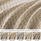 WDCOZY Chunky Cable Knit Throw Blanket Super Soft Warm Knitted Throw Blanket for Couch, Sofa, Chair, Bed Lightweight Breathable Cozy Comfortable Home Decorative Camel Tan Beige 60x80 Inches