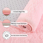 Jelymark Super Soft Shaggy Rug for Bedroom, 2x6 Feet Fluffy Carpet for Living Room, Fuzzy Indoor Plush Area Rug for Home Decor, Furry Floor Rugs for Dorm, Kids Nursery Rug for Girls, Pink