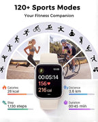 Smart Watch, Fitness Watch for Women Men with 24/7 Heart Rate/Blood Pressure Monitor,Pedometer, Sleep Tracker, 120+ Sport Modes, IP68 Waterproof Activity&Fitness Tracker Compatible with Android iPhone