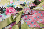 Women's Short Kimono Robes Bride and Bridesmaid Satin Floral Bathrobe Peacock Sleepwear Dressing Gown for Wedding Party
