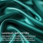 BEDELITE California King Sheets Set, Luxury Soft Teal Satin Sheets for Hair and Skin, Similar to Silk Bed Sheets Set 4 Pieces with 1 Deep Pocket Fitted Sheet, 1 Flat Sheet, and 2 Pillowcases