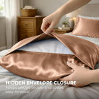 Satin Pillowcase 2 Pack - King Size (20"x40", Rose Gold) - Silky Pillow Cases for Hair and Skin - Satin Pillow Covers with Envelope Closure - Extra Soft Premium Microfiber