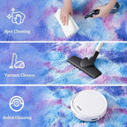 junovo 4x6 Washable Area Rug for Girls Bedroom Living Room, Tie-Dyed Purple Soft Non-Slip Fluffy Rugs, Shag Plush Memory Foam Carpet for Kids Room Baby Nursery Home Decor