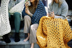 Nuzzie Original Knit Weighted Blanket- Breathable, Cooling, Hand Made Knit Throw Blanket for Sleep - Machine Washable, Stylish Decor Design (Marigold, King | 28lbs | 80"x80")