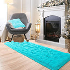 Noahas Teal Blue Runner Rug for Hallway,2'x6' Long Area Rugs for Bedroom Living Room,Non Slip Thick Shag Floor Carpet for Entryway Kitchen Dorm Nursery Bedside Kids Room
