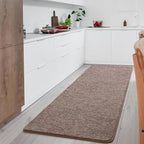 Keeko 2x8 Bedside Runner Rugs for Bedroom Living Room Hallway Non Slip Washable Modern Memory Foam Rug Low Pile Kitchen Carpet for Nursery Dorm Kids Room Decor Brown
