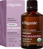 Cliganic USDA Organic Palmarosa Essential Oil, 1oz - 100% Pure Natural Undiluted for Aromatherapy | Non-GMO