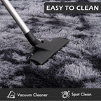 Softlife Area Rug for Bedroom, Fluffy Shag Plush Tie Dyed Rainbow Black for Living Room Girls, Shaggy Throw Carpet for Kids Soft Fuzzy Runner Small 2x6 Runners for Hallways Dorm