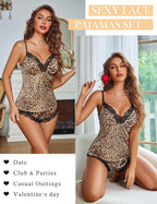 Avidlove Satin Pajamas Set Womens Lace Sleepwear Sexy Lingerie Cami Shorts Set S-XXL