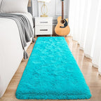 Noahas Teal Blue Runner Rug for Hallway,2'x6' Long Area Rugs for Bedroom Living Room,Non Slip Thick Shag Floor Carpet for Entryway Kitchen Dorm Nursery Bedside Kids Room