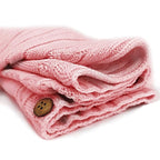 XMWEALTHY Newborn Baby Wrap Swaddle Blanket Knit Sleeping Bag Receiving Blankets Stroller Wrap for Baby Light Pink 0-6 Month