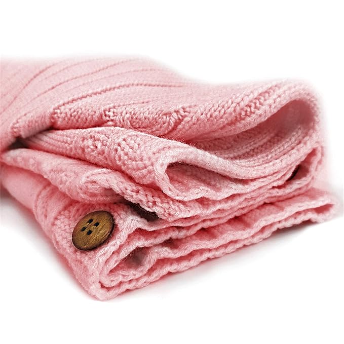 XMWEALTHY Newborn Baby Wrap Swaddle Blanket Knit Sleeping Bag Receiving Blankets Stroller Wrap for Baby Light Pink 0-6 Month