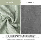 RECYCO Cable Knit Sage Green Throw Blanket Twin Size for Couch, Super Soft Warm Cozy Decorative Knitted Throw Blanket 3.6LB for Bed, Sofa, Chair Large 60"x80"