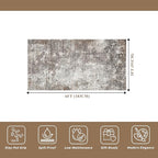 3x6 Non-Slip Washable Entryway Rug - Stain-Resistant Low-Pile Thin Wide Carpet Runner for Kitchen, Hallway, Bathroom | Modern Neutral Abstract(Brown Beige,3x6)