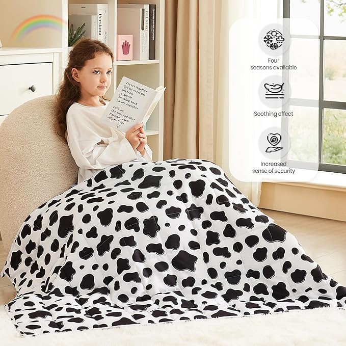 HOSUKKO Weighted Blanket - 5 lbs Cow Pattern Heavy Blanket - Breathable Blanket(36 * 48 inches, 5 lbs)