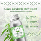 Siva Tea Tree Essential Oil - 16 Fl Oz – 100% Natural Tea Tree Oil - for Diffuser, Face, Skin Care, Aromatherapy, Hair Care, Scalp and Body Massage