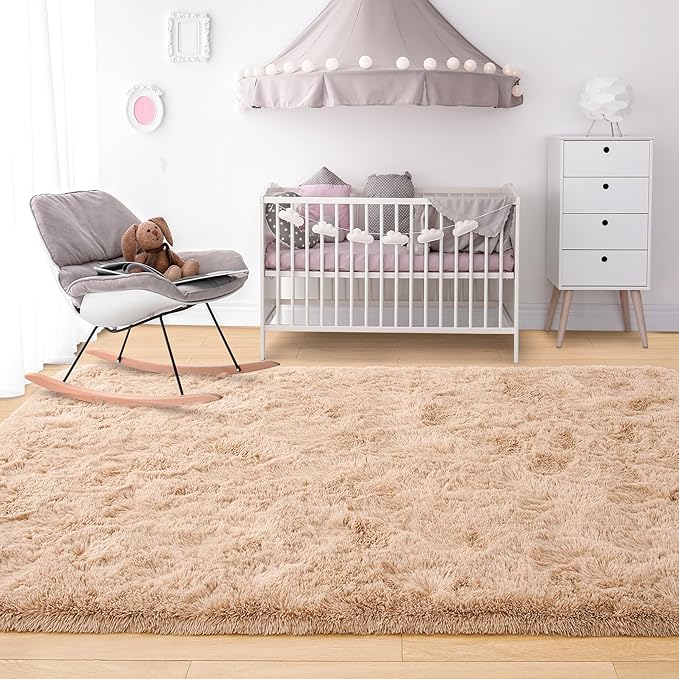 Noahas Extra Large 9x12 Area Rugs for Living Room,Fluffy Beige Bedroom Rug,Big Thick Plush Shag Non-Skid Soft Shaggy Throw Carpet