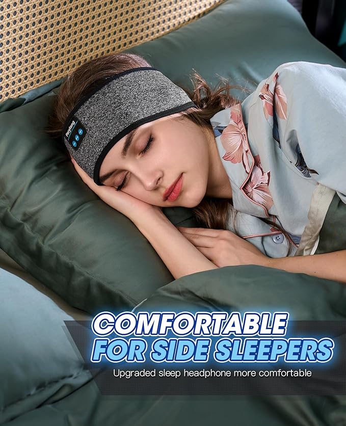 Perytong Sleep Headphones Bluetooth Headband Earphones Wireless, Sleeping Headphones Headband for Sleeping, Sports, Gifts, Workout, Jogging, Yoga, Insomnia, Air Travel, Meditation