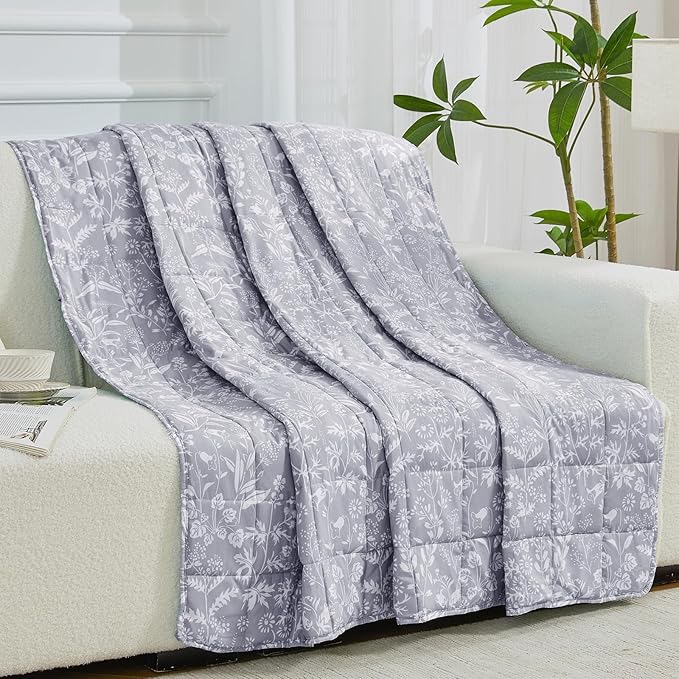 yescool King Size Weighted Blanket for Adults (20 lbs, 80” x 87”, Pearl Grey) Cooling Heavy Blanket for Sleeping Perfect for 190-210 lbs, Breathable Blanket for Adults & Couple All Season