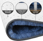 duduta 6x9 ft Navy Blue Rectangle Fluffy Rug, Tie-Dyed Shag Fuzzy Plush Rectangle Carpet for Bedroom Nursery Living Room Home Decor