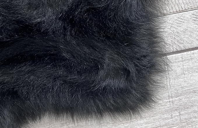LAMBZY Bear Skin Rug Super Soft Fluffy Faux Fur for Bedroom Floor Sofa Living Room High-Density Plush Shaggy Carpet Sofa Cover Bedside Sheepskin Rug (2'x3', Black)