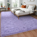 Purple Area Rug 8x10 Large Rugs for Living Room Bedroom, Fluffy Soft Rug Modern Carpets for Kids Room, Non-Skid Rectangular Indoor Rug for Girls Boys Playroom Nursery Room Home Decor