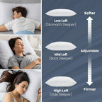 Utopia Bedding Shredded Memory Foam Pillows (King), Cooling Adjustable Bed Pillows for Sleeping with Washable Pillow Case, Back, Stomach and Side Sleeper Pillow, Plush and Supportive (1 Pack)