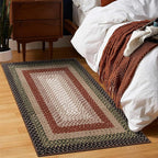 RUGSREAL Entry Rug 2x3 Small Rug Machine Washable Bedroom Area Rug Non Slip Bathroom Mat Stain Resistant Farmhouse Carpet Modern Rustic Throw Carpet for Living Room Dining Room, Crimson/Earthy
