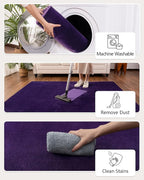 Andecor Shag Runner Rug for Bedroom Living Room, 2x6 Purple Washable Fluffy Hallway Runner Area Rugs for Kitchen Boys Girls Kids Room Home Decorations Carpet