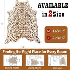 Leopard Rug, Cheetah Print Area Rug 4.6x5.2 Feet Faux Animal Print Skin Carpet for Living Room Bedroom Home Decor