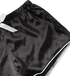 WDIRARA Women's Sleepwear Satin Short Sleeve Shirt and Shorts Pajama Set